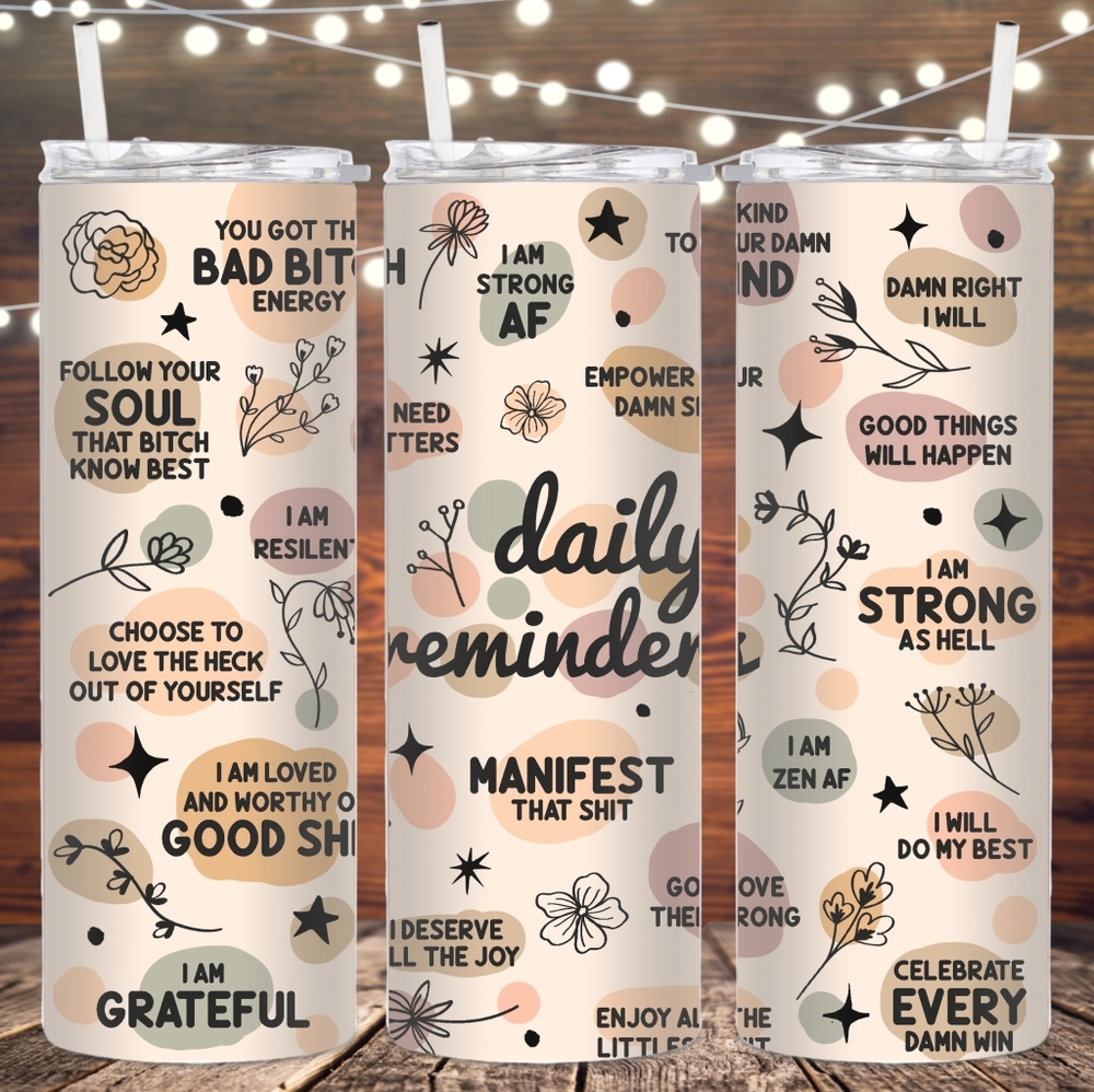 Daily reminders metal insulated tumbler - Picture 1 of 1